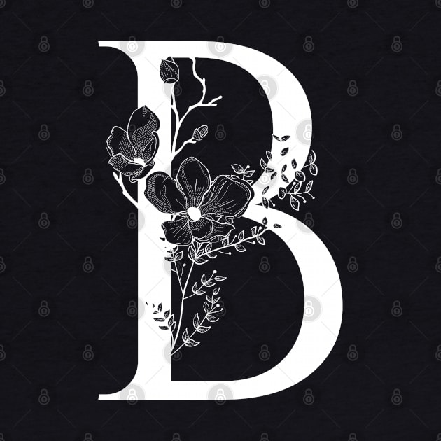 Letter B Monogram - Floral Initial by ZenNature